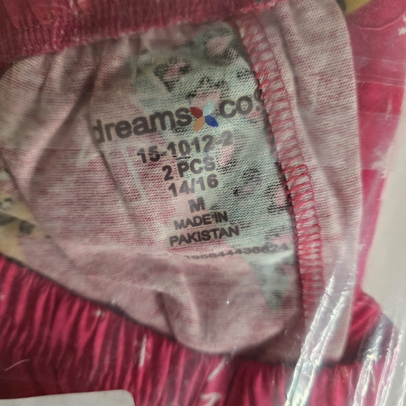 Dreamers Pink Pajama Set with Fun Patterns - Picture 2 of 4